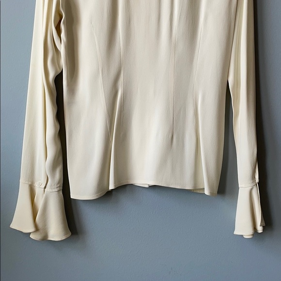 Vintage Y2K Neutral Wide Collar Tailored Shirt - Picture 5 of 9